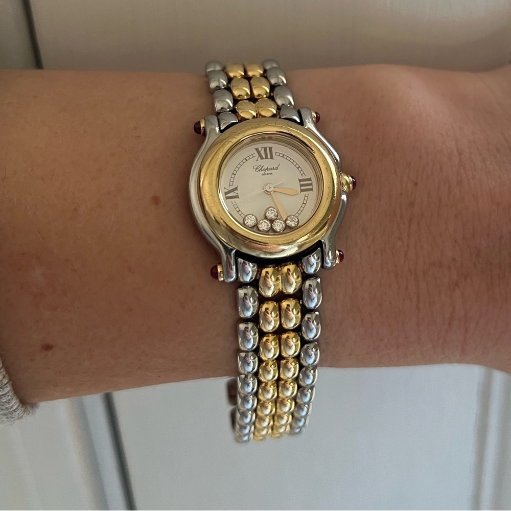 CHOPARD HAPPY SPORT STAINLESS & GOLD WATCH